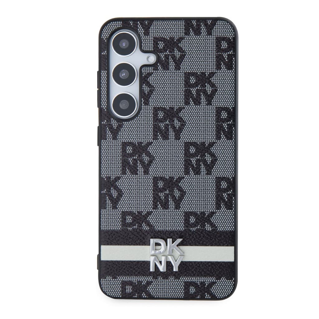 Zadní Kryt DKNY PU Leather Checkered Pattern and Stripe pro Samsung Galaxy S24+ černý - náhled 2