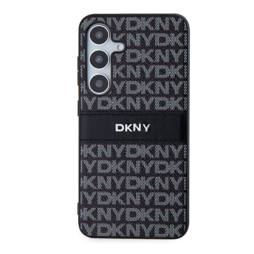 Zadní Kryt DKNY PC/TPU Repeat Pattern Tonal Stripe pro Samsung S24 černý - náhled 2