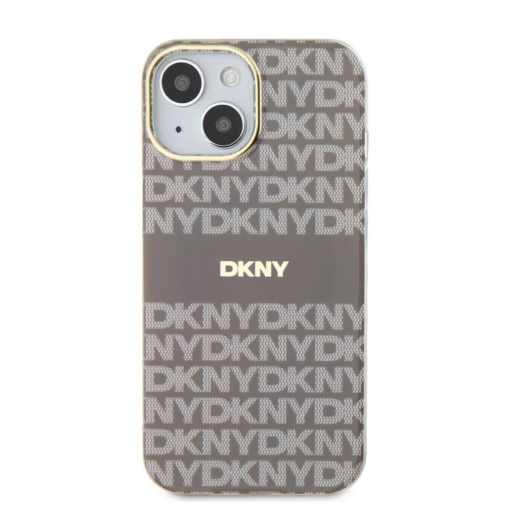 Zadní Kryt DKNY PC/TPU Repeat Pattern Tonal Stripe Magsafe na iPhone 14 Beige - náhled 2