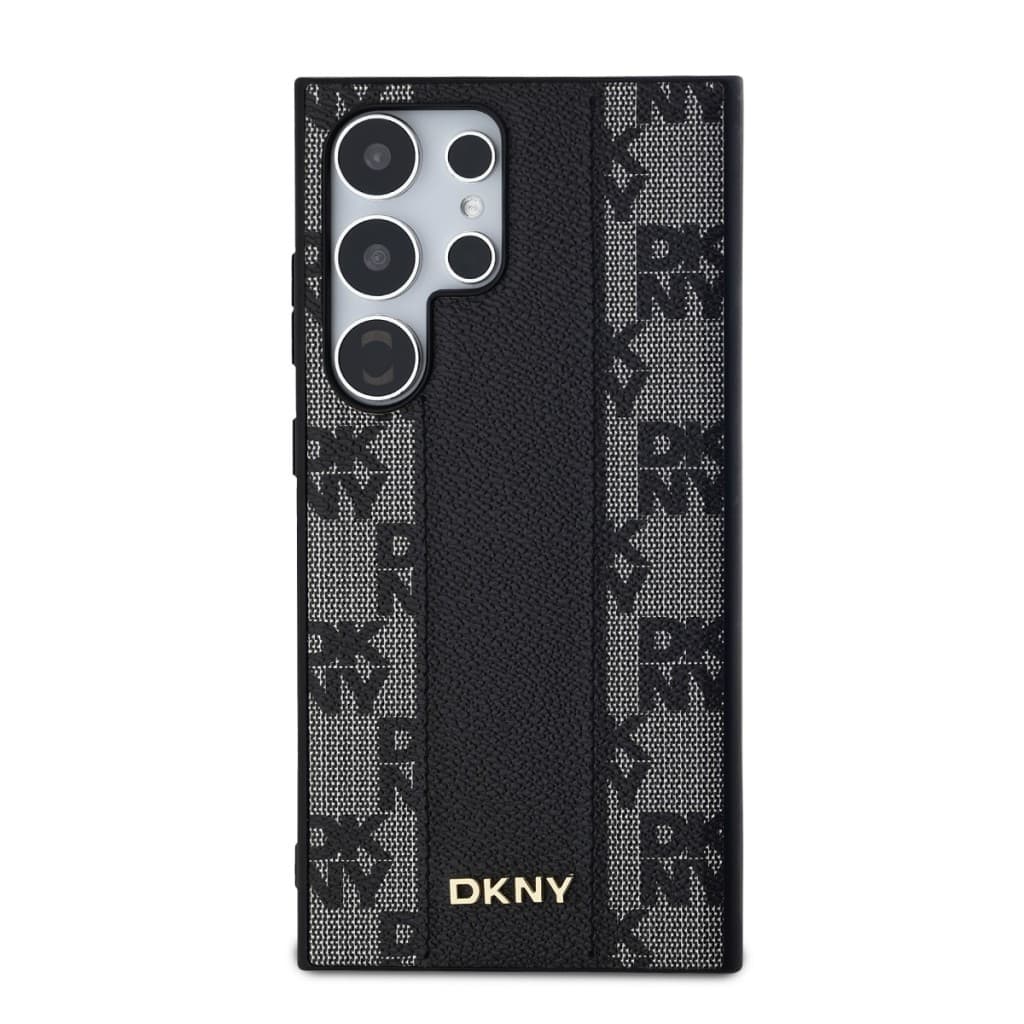 DKNY PU Leather Checkered Pattern Magsafe Zadní Kryt pro Samsung Galaxy S24 Ultra Black - náhled 2