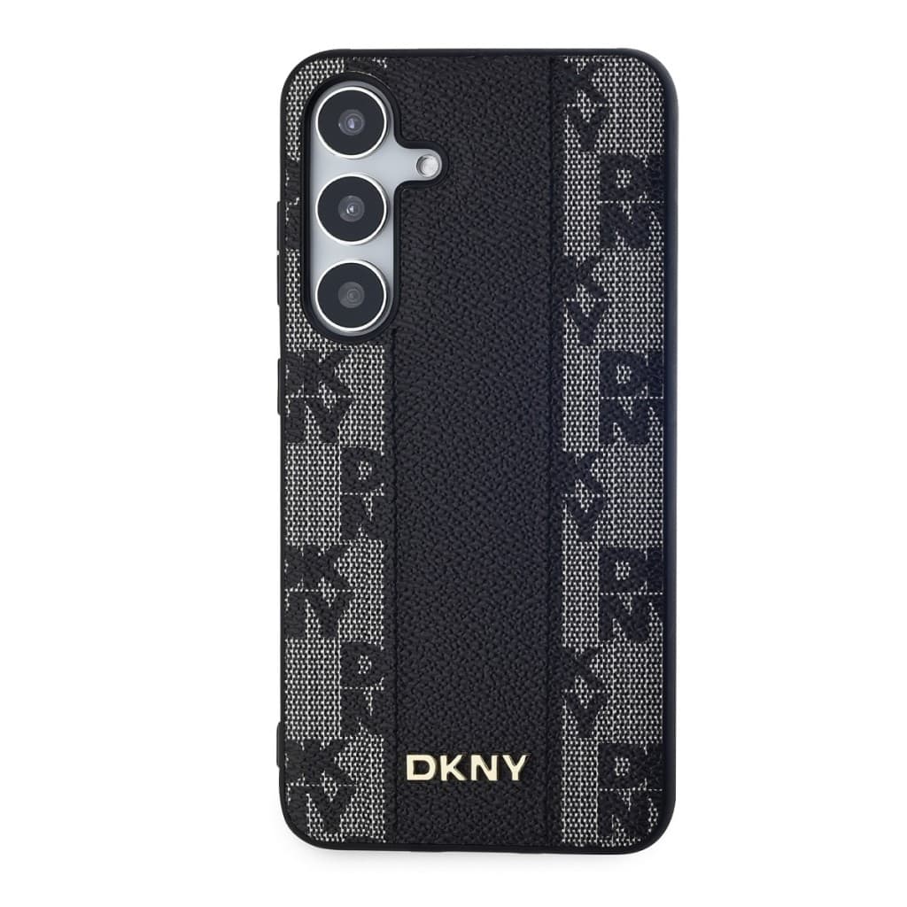 DKNY PU Leather Checkered Pattern Magsafe Zadní Kryt pro Samsung Galaxy S24+ Black - náhled 2