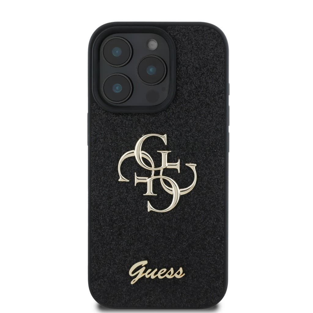 Zadní kryt Guess PU Fixed Glitter 4G Metal Logo pro iPhone 16 Pro Max Black - náhled 2