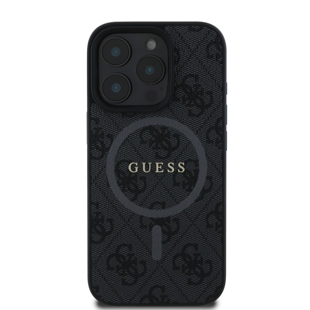 Zadní kryt Guess PU Leather 4G Colored Ring MagSafe pro iPhone 16 Pro Max Black - náhled 2