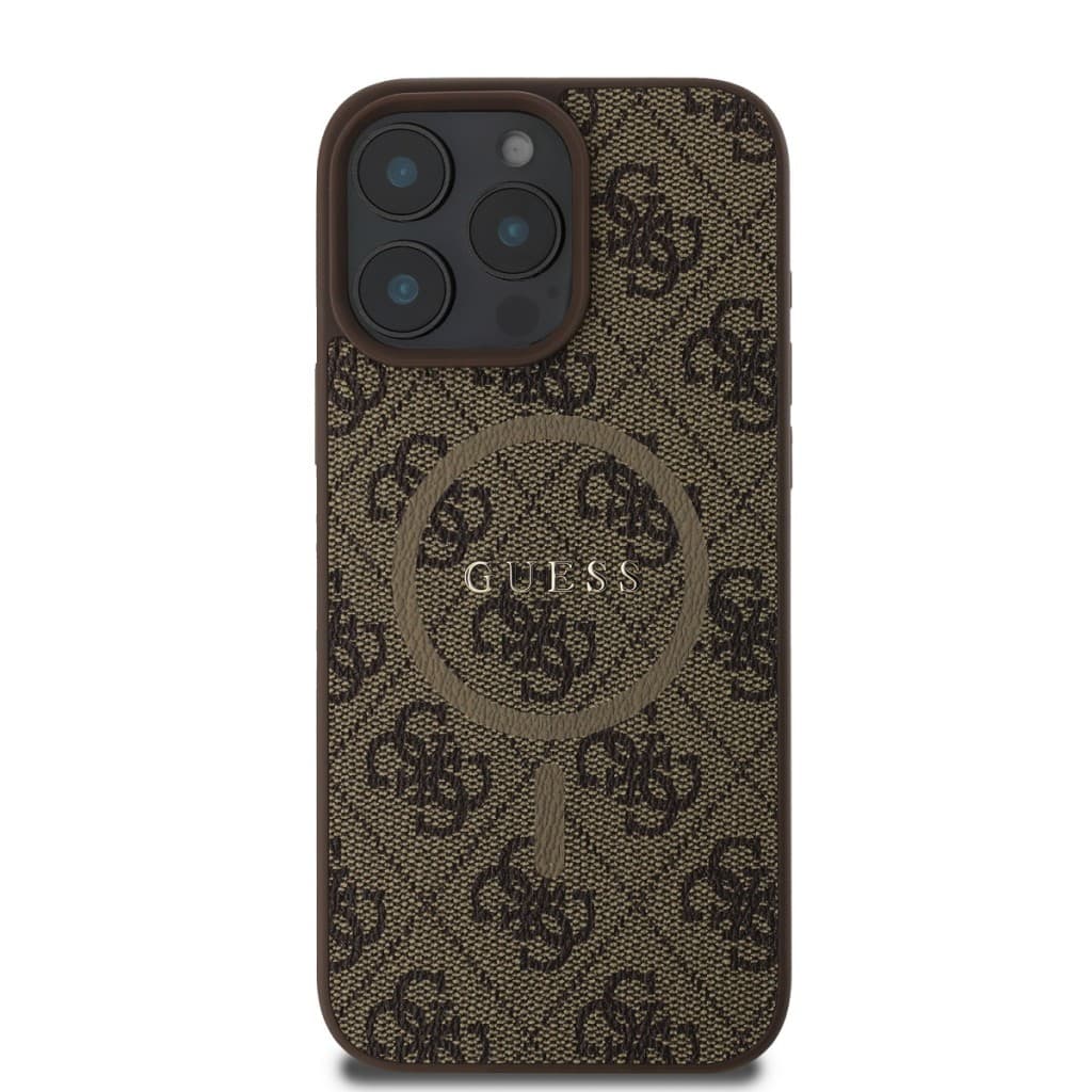 Zadní kryt Guess PU Leather 4G Colored Ring MagSafe pro iPhone 16 Pro Max Brown - náhled 2