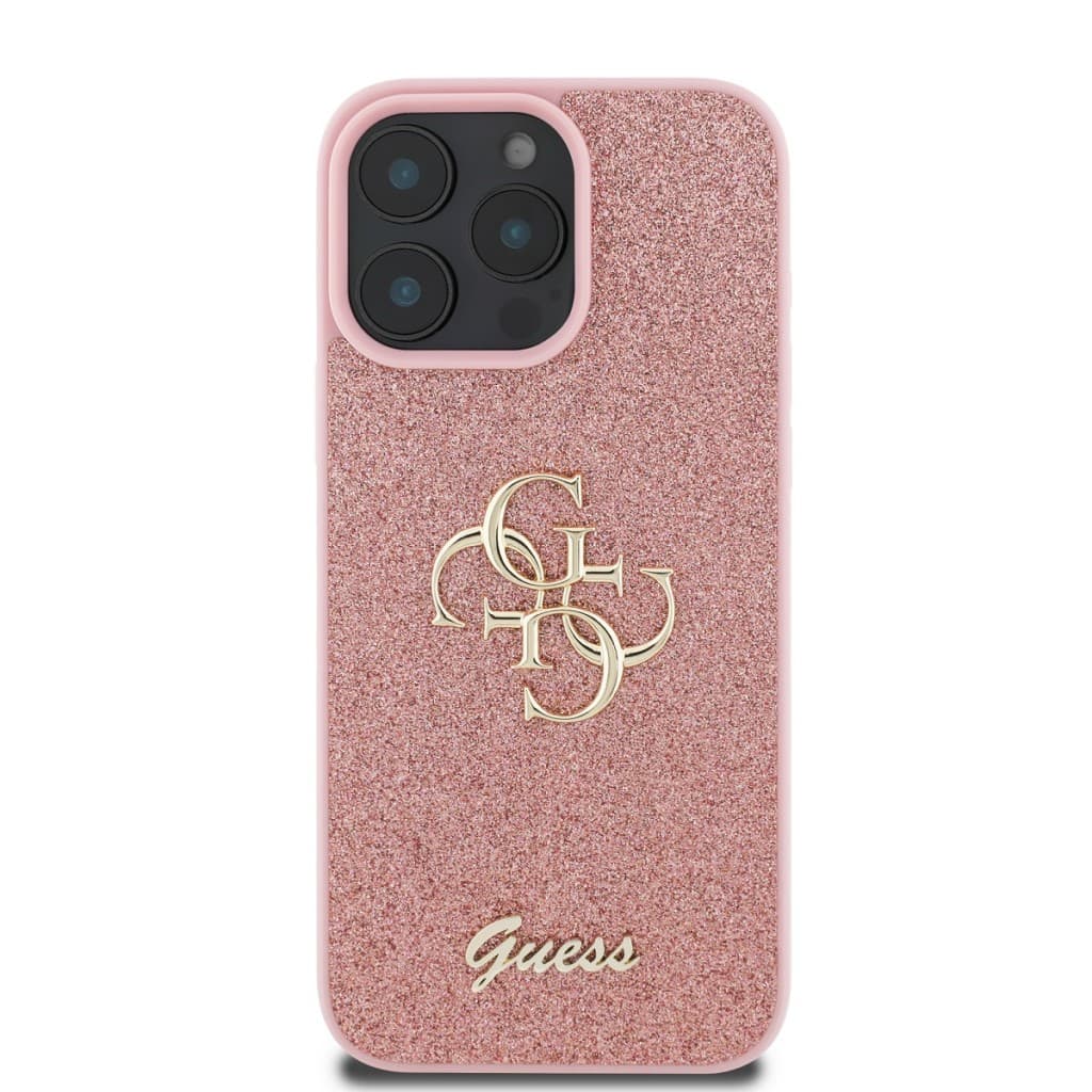 Zadní kryt Guess PU Fixed Glitter 4G Metal Logo pro iPhone 16 Pro Pink - náhled 2