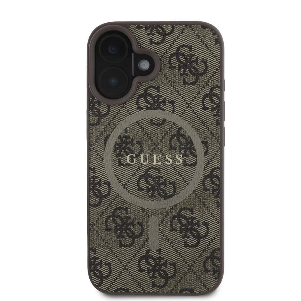 Zadní kryt Guess PU Leather 4G Colored Ring MagSafe pro iPhone 16 Brown - náhled 2