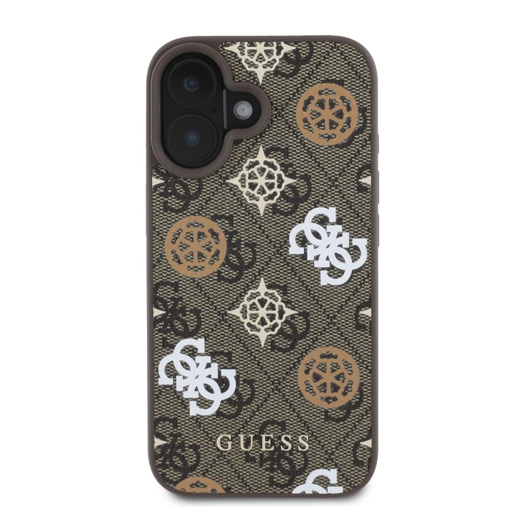 Zadní kryt Guess PU 4G Peony MagSafe pro iPhone 16 Brown - náhled 2