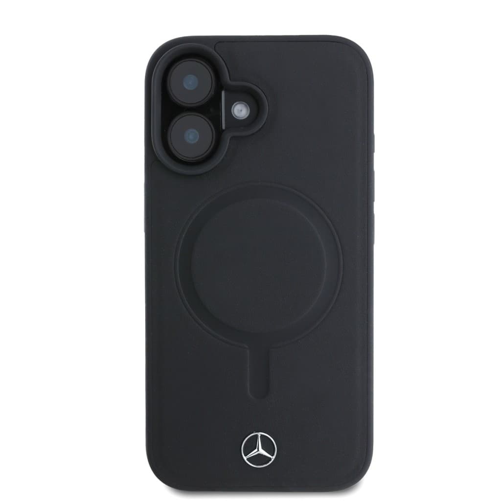 Zadní kryt Mercedes Smooth Leather MagSafe pro iPhone 16 Plus Black - náhled 2
