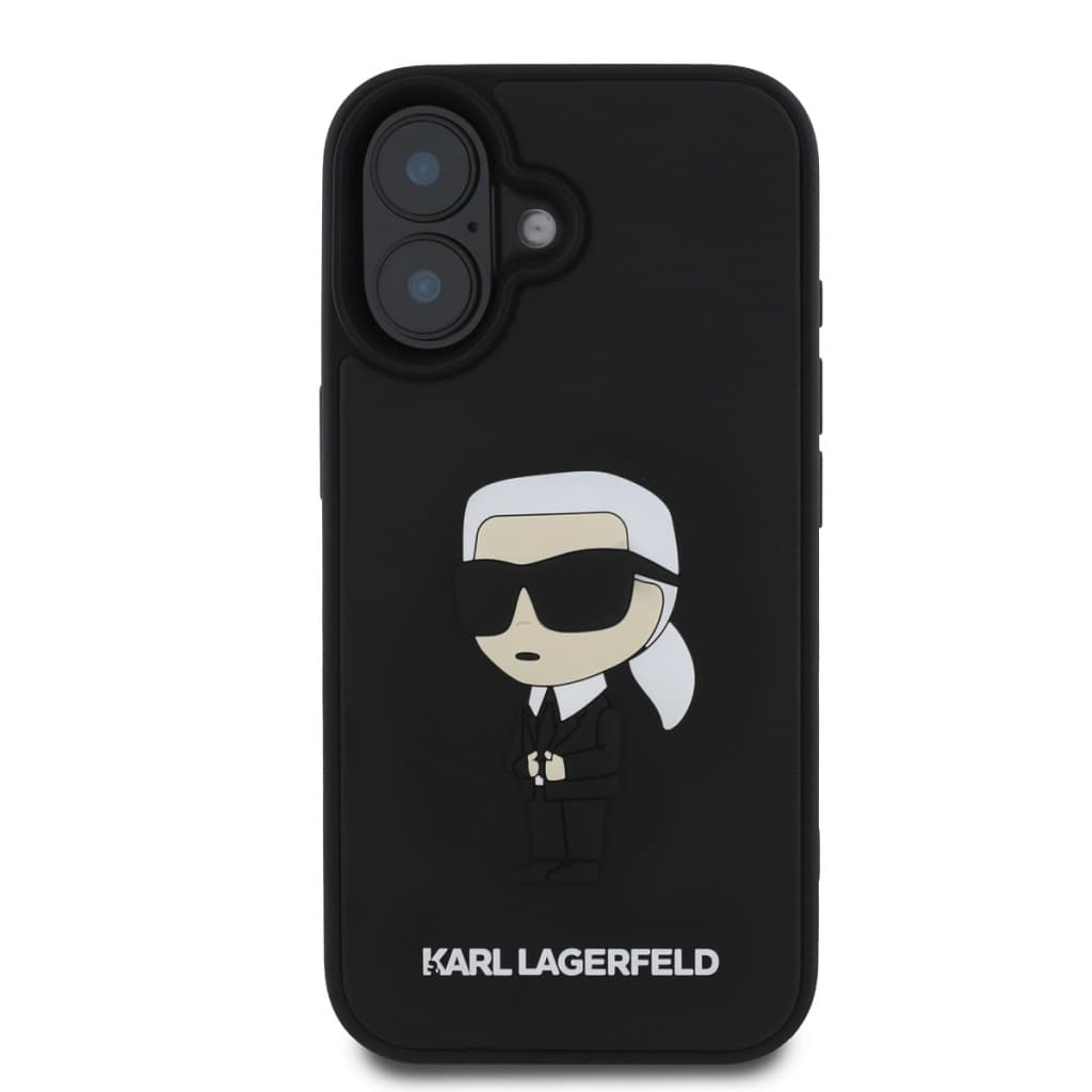 Zadní kryt Karl Lagerfeld 3D Rubber Ikonik pro iPhone 16 Black - náhled 2