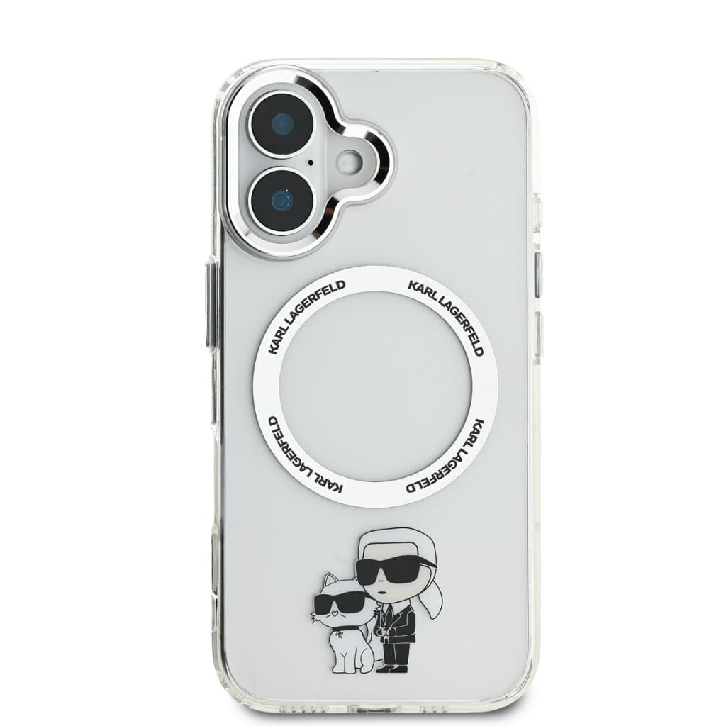Zadní kryt Karl Lagerfeld IML Karl and Choupette MagSafe pro iPhone 16 Transparent - náhled 2