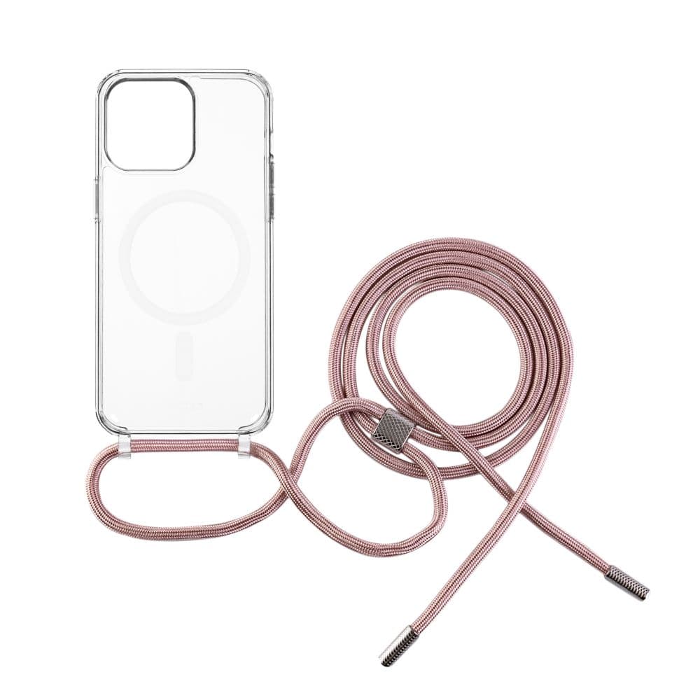 Pouzdro FIXED MagPure Neck s růžovou šňůrkou na krk pro Apple iPhone 16 Pro - náhled 2