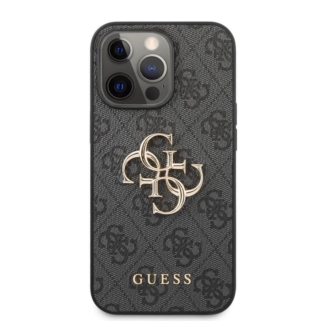 Guess PU 4G Metal Logo Zadní Kryt pro iPhone 13 Pro Max Grey - náhled 2
