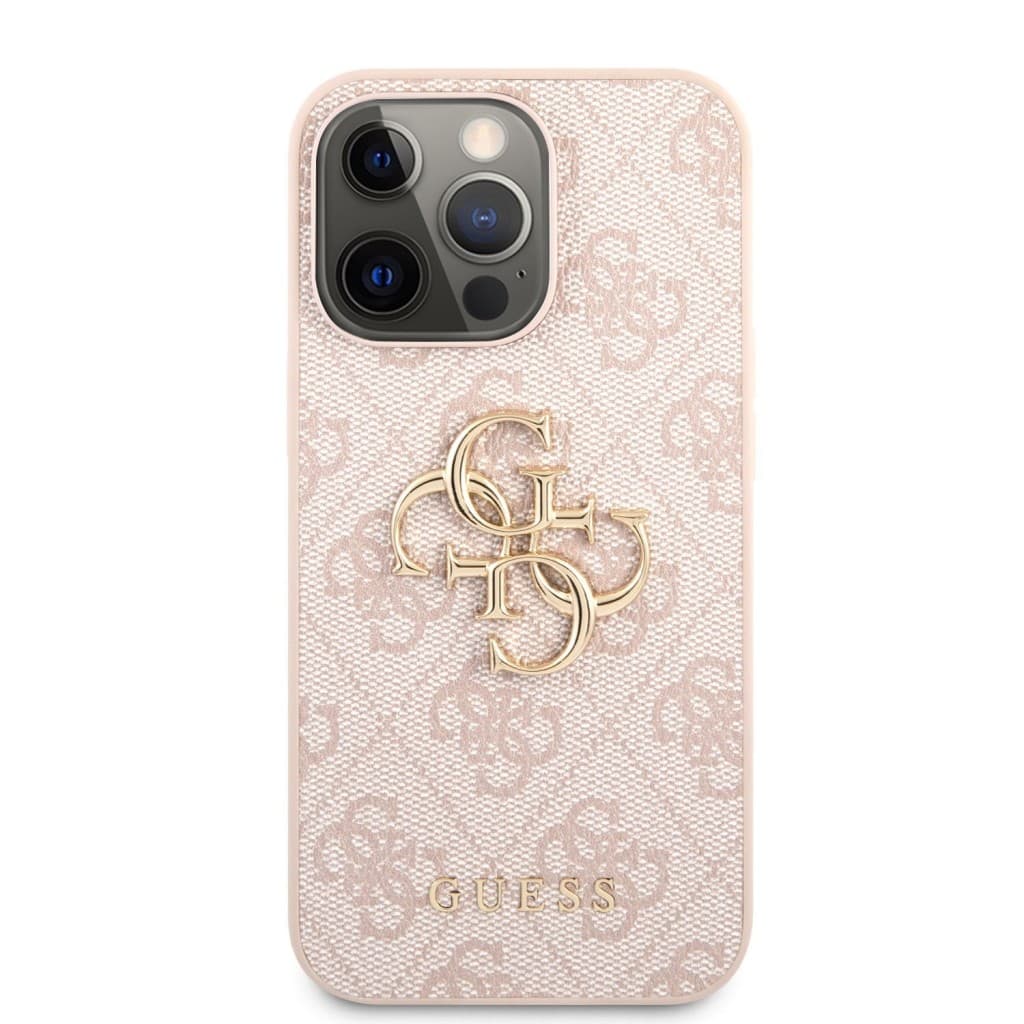 Guess PU 4G Metal Logo Zadní Kryt pro iPhone 13 Pro Max Pink - náhled 2