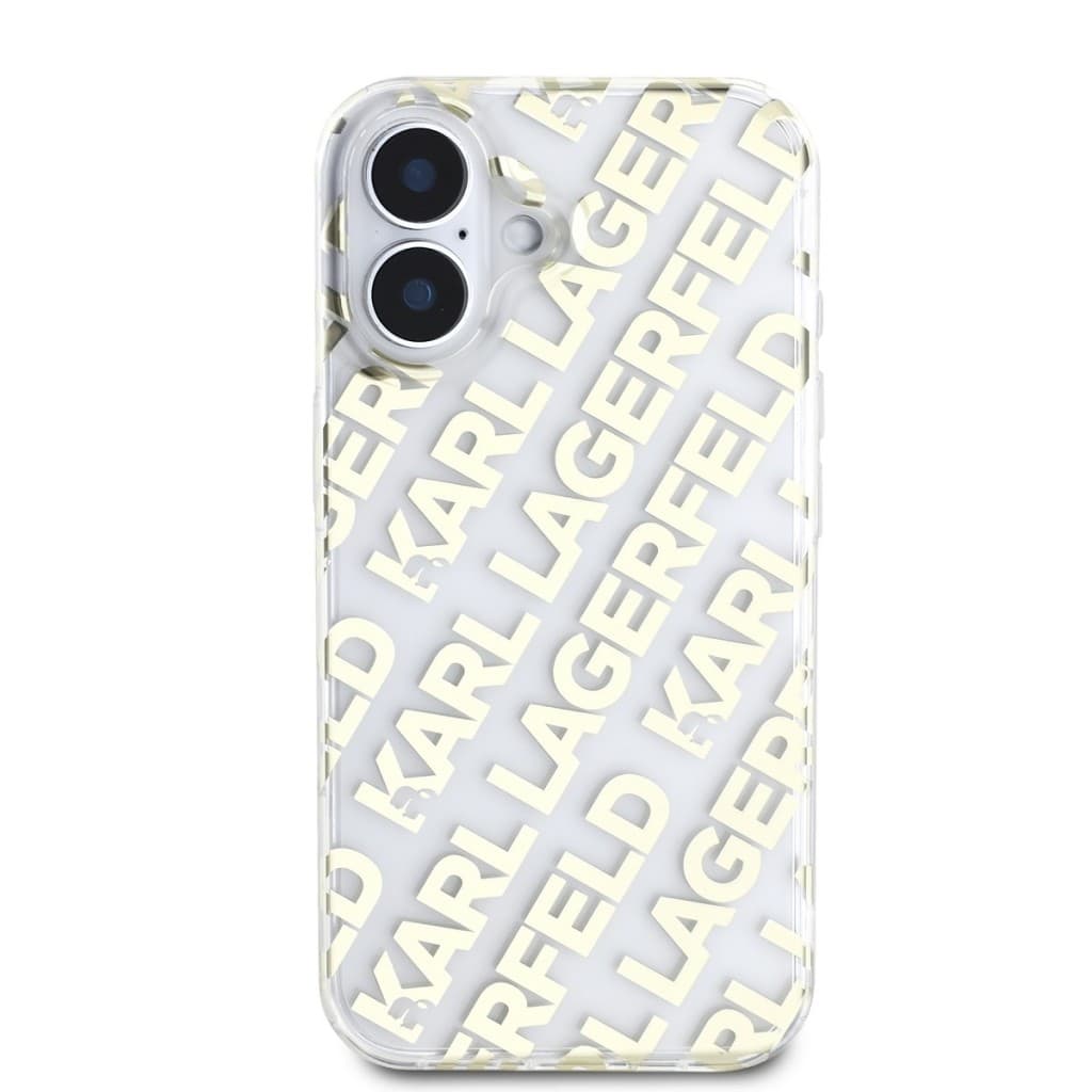 Zadní kryt Karl Lagerfeld IML Electroplated Repeated Logo pro iPhone 16 Gold - náhled 2