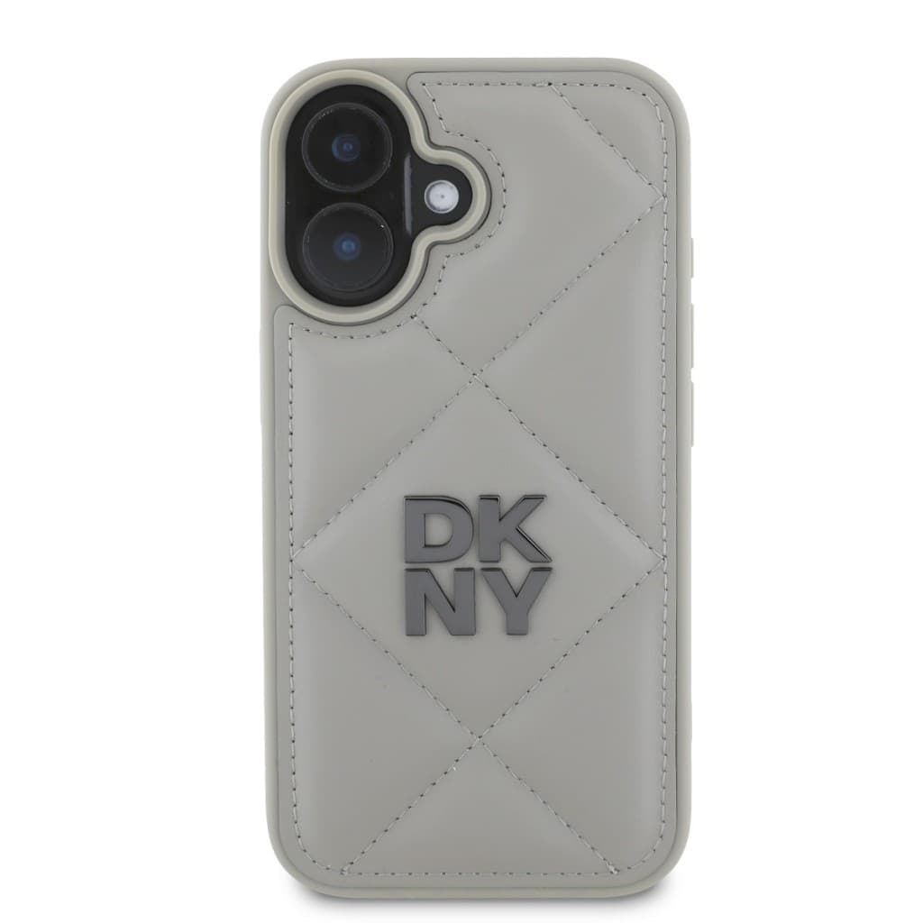 Zadní kryt DKNY PU Leather Quilted Stack Logo pro iPhone 16 Plus Grey - náhled 2