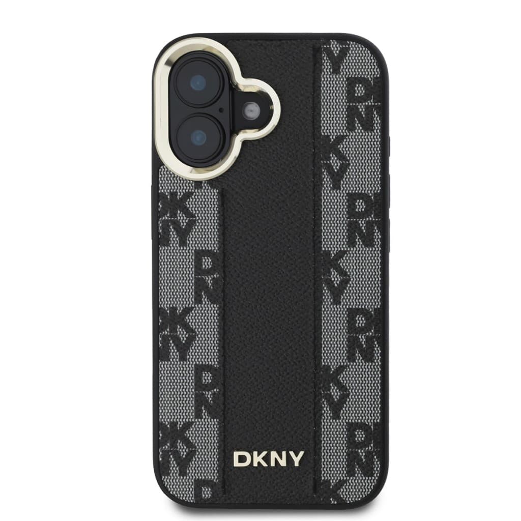 Zadní kryt DKNY PU Leather Checkered Pattern Magsafe pro iPhone 16 Plus Black - náhled 2