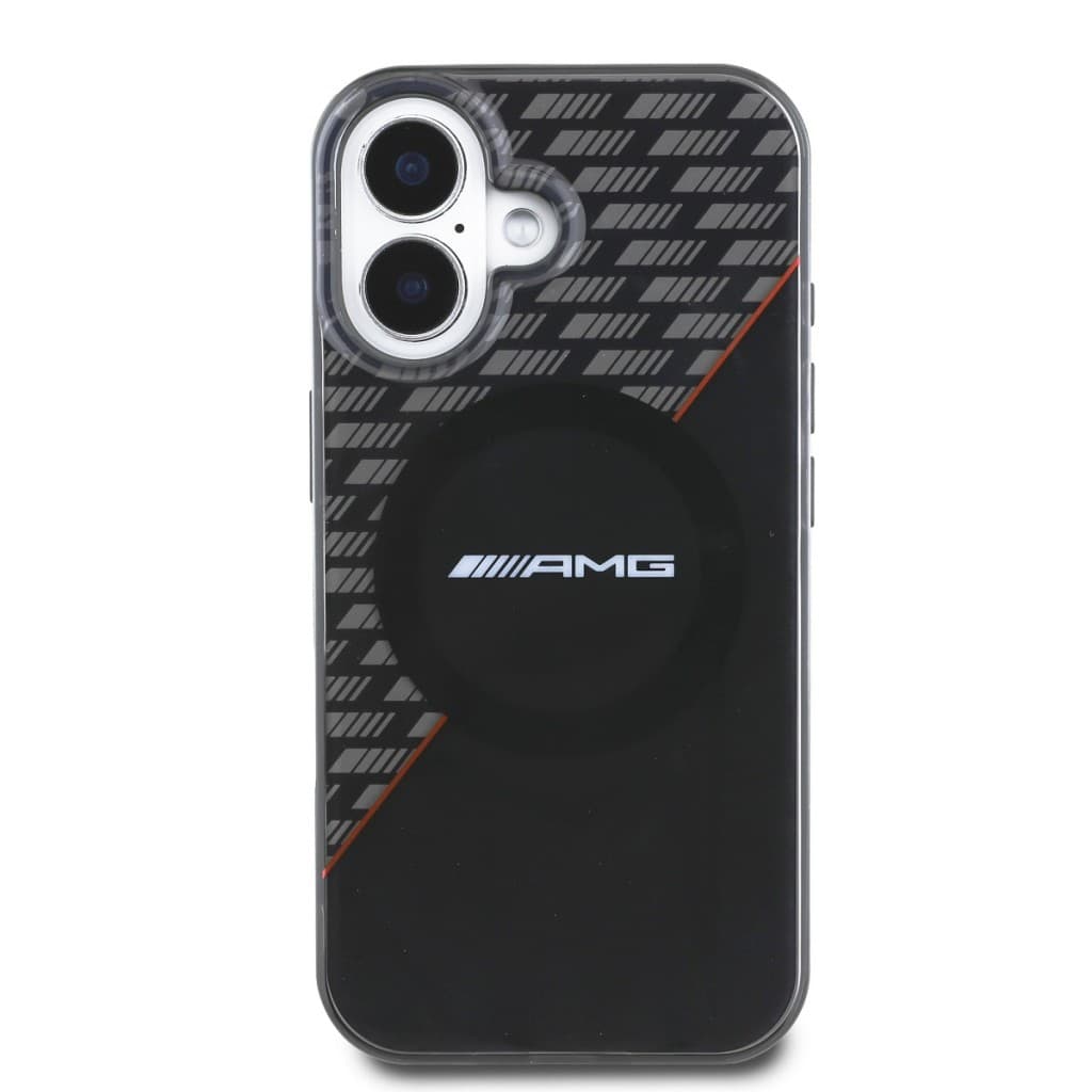 Zadní kryt AMG Rhombs MagSafe pro iPhone 16 Plus Black-Red - náhled 2