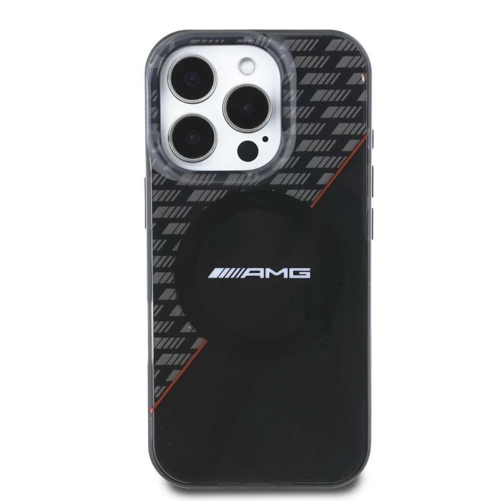Zadní kryt AMG Rhombs MagSafe pro iPhone 16 Pro Black-Red - náhled 2