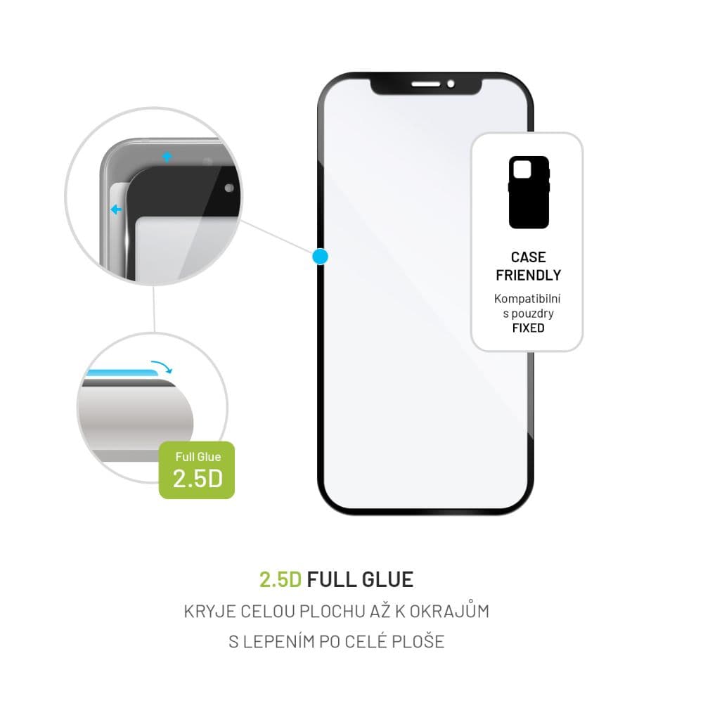 Ochranné tvrzené sklo FIXED Full-Cover pro Tecno Spark 30C, lepení přes celý displej, černé - náhled 2