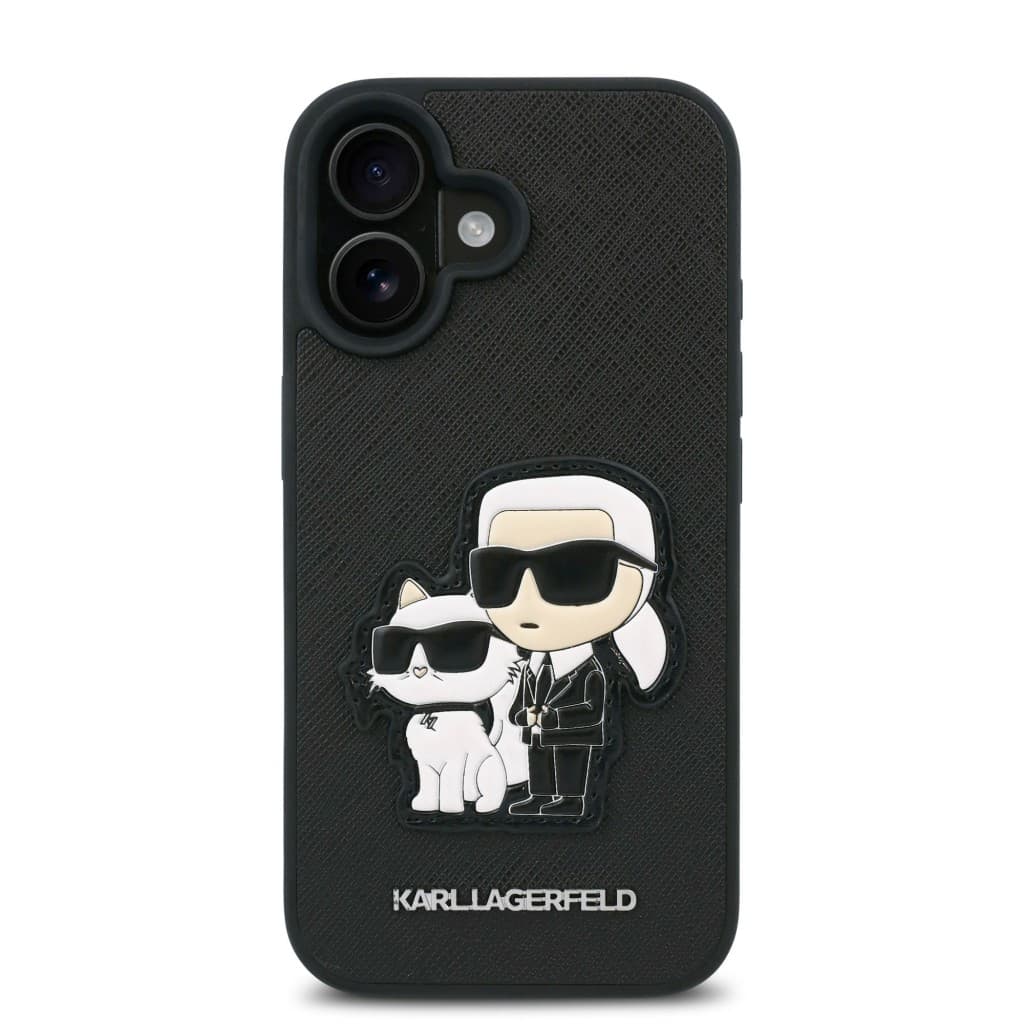 Zadní kryt Karl Lagerfeld PU Saffiano Karl and Choupette pro iPhone 16 Plus Black - náhled 2