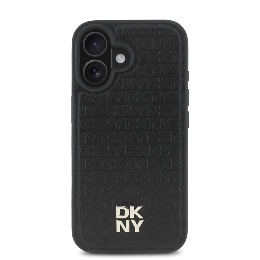 Zadní kryt DKNY PU Leather Repeat Pattern Stack Logo MagSafe pro iPhone 16 Plus Black - náhled 2