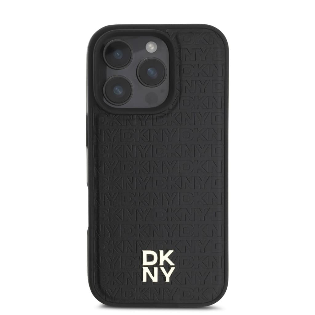 Zadní kryt DKNY PU Leather Repeat Pattern Stack Logo MagSafe pro iPhone 16 Pro Max Black - náhled 2