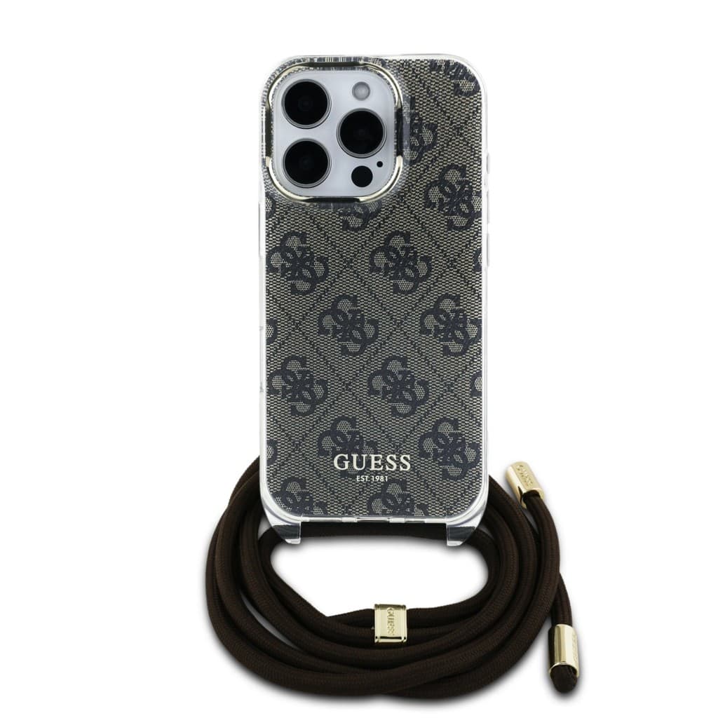 Zadní kryt Guess IML 4G Printed Crossbody Popruh pro iPhone 16 Pro Brown - náhled 2