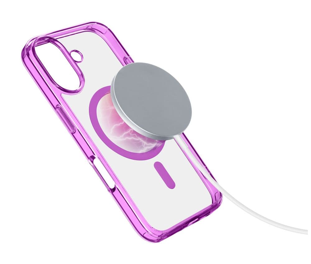 Zadní kryt Cellularline Iconic Mag s podporou Magsafe pro Apple iPhone 16, čirý / růžový - náhled 2