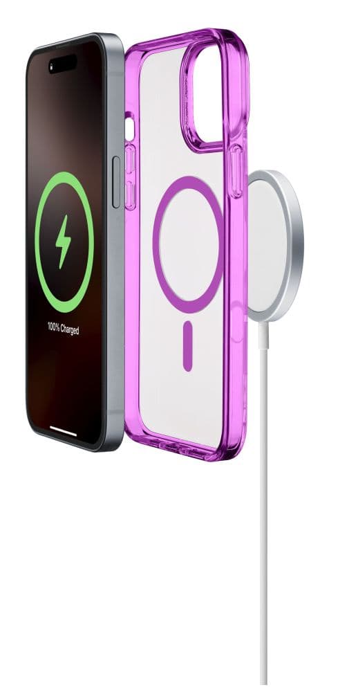 Zadní kryt Cellularline Iconic Mag s podporou Magsafe pro Apple iPhone 16 Pro Max, čirý / růžový - náhled 2