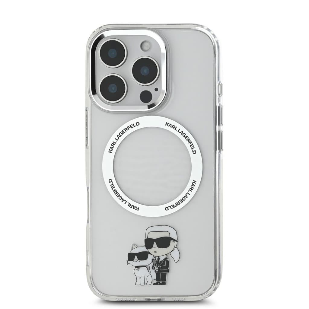 Zadní kryt Karl Lagerfeld IML Karl and Choupette MagSafe pro iPhone 16 Pro Max Transparent - náhled 2