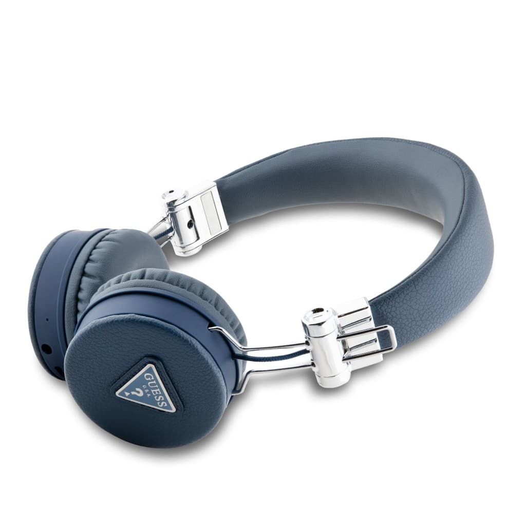 Bezdrátová sluchátka Guess PU Grained Triangle Logo ENC Blue - náhled 2