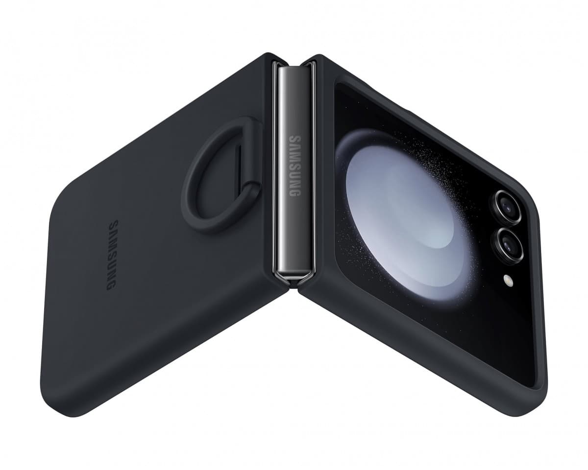 Zadní kryt EF-PF731TNE Samsung Silikonový s Kroužkem pro Galaxy Z Flip 5 Indigo - náhled 2