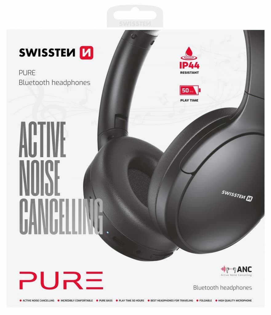 Sluchátka Swissten Pure Bluetooth ANC černá - náhled 2