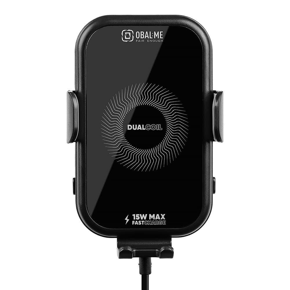 Držák do auta OBAL:ME GravCharger s bezdrátovým nabíjením 15W černý - náhled 2