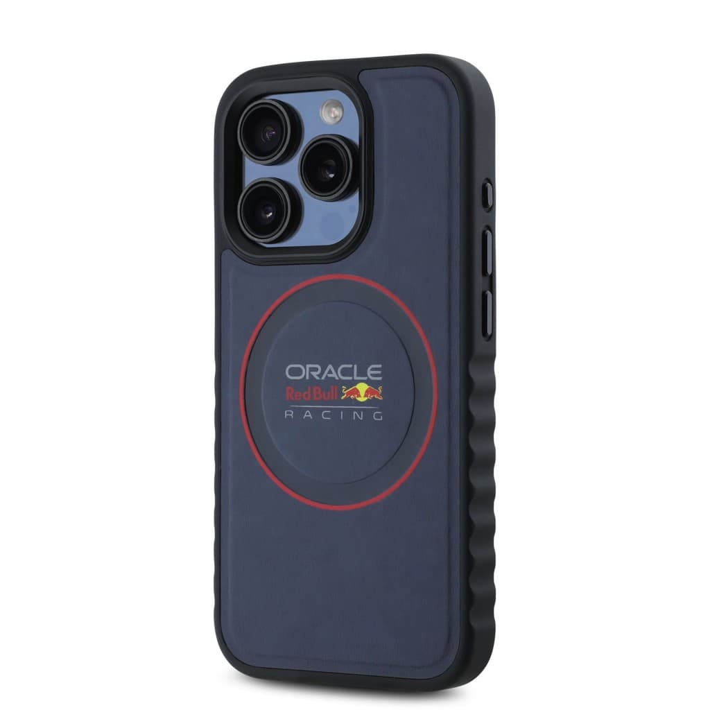 Zadní kryt Red Bull PU Leahter Red Ring MagSafe pro iPhone 15 Pro Navy - náhled 2