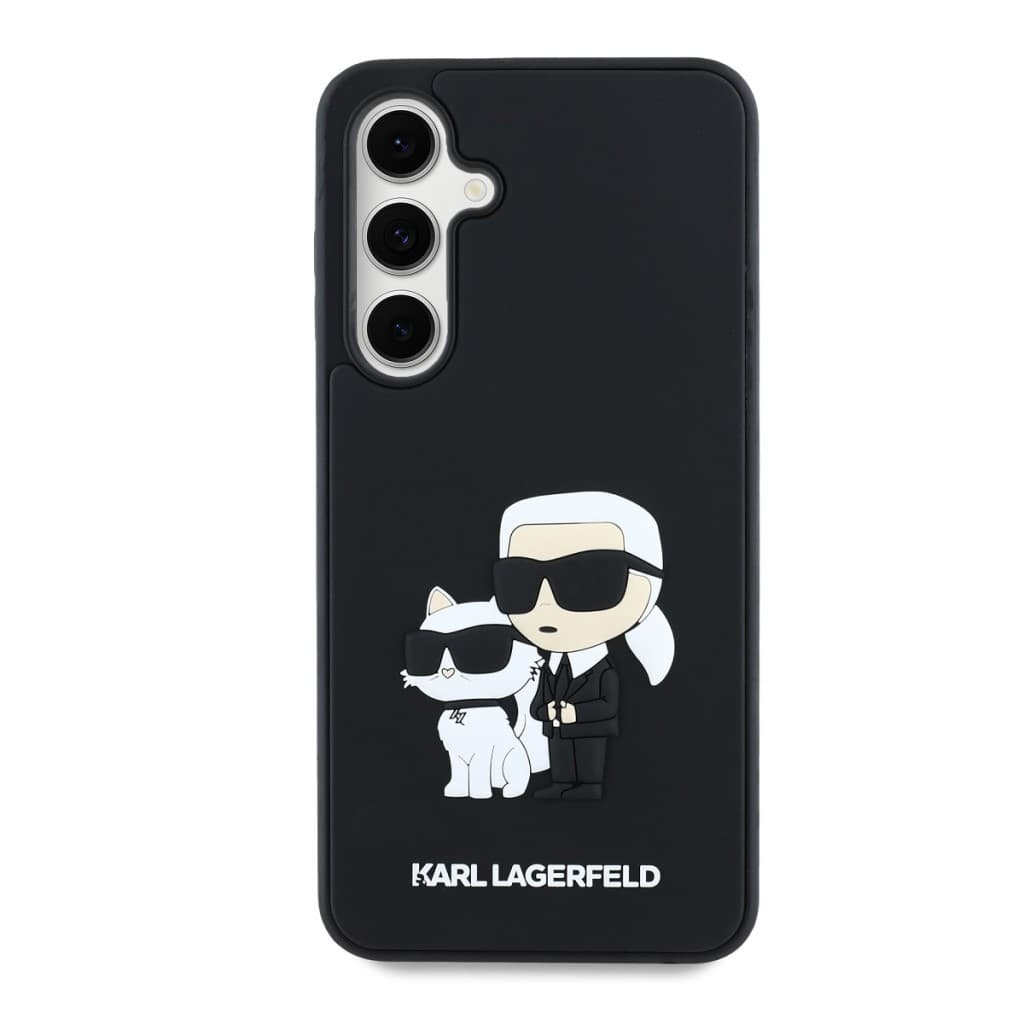 Zadní kryt Karl Lagerfeld 3D Rubber Karl and Choupette pro Samsung Galaxy S24 FE Black - náhled 2