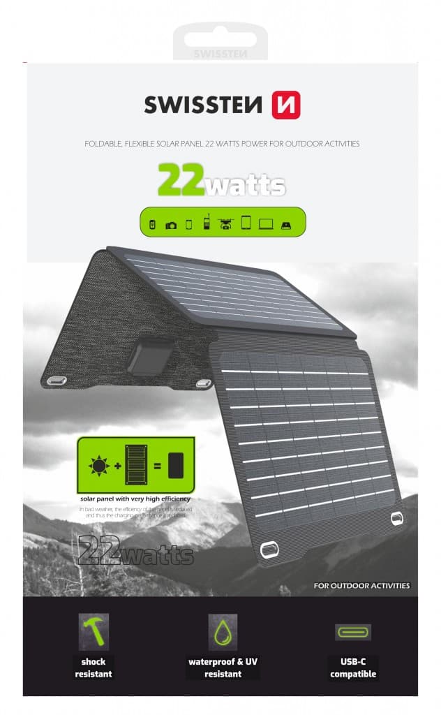 Skládací solární panel Swissten 22W - náhled 2