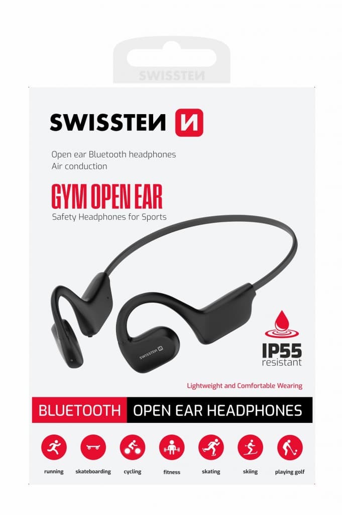 Sluchátka Bluetooth Swissten Gym Open Ear černá - náhled 2