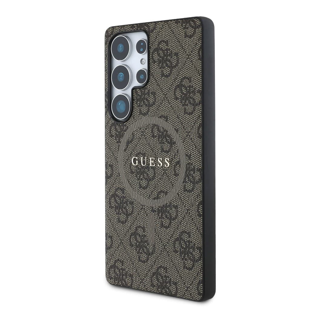 Zadní kryt Guess PU Leather 4G Colored Ring MagSafe pro Samsung Galaxy S25 Ultra Brown - náhled 2