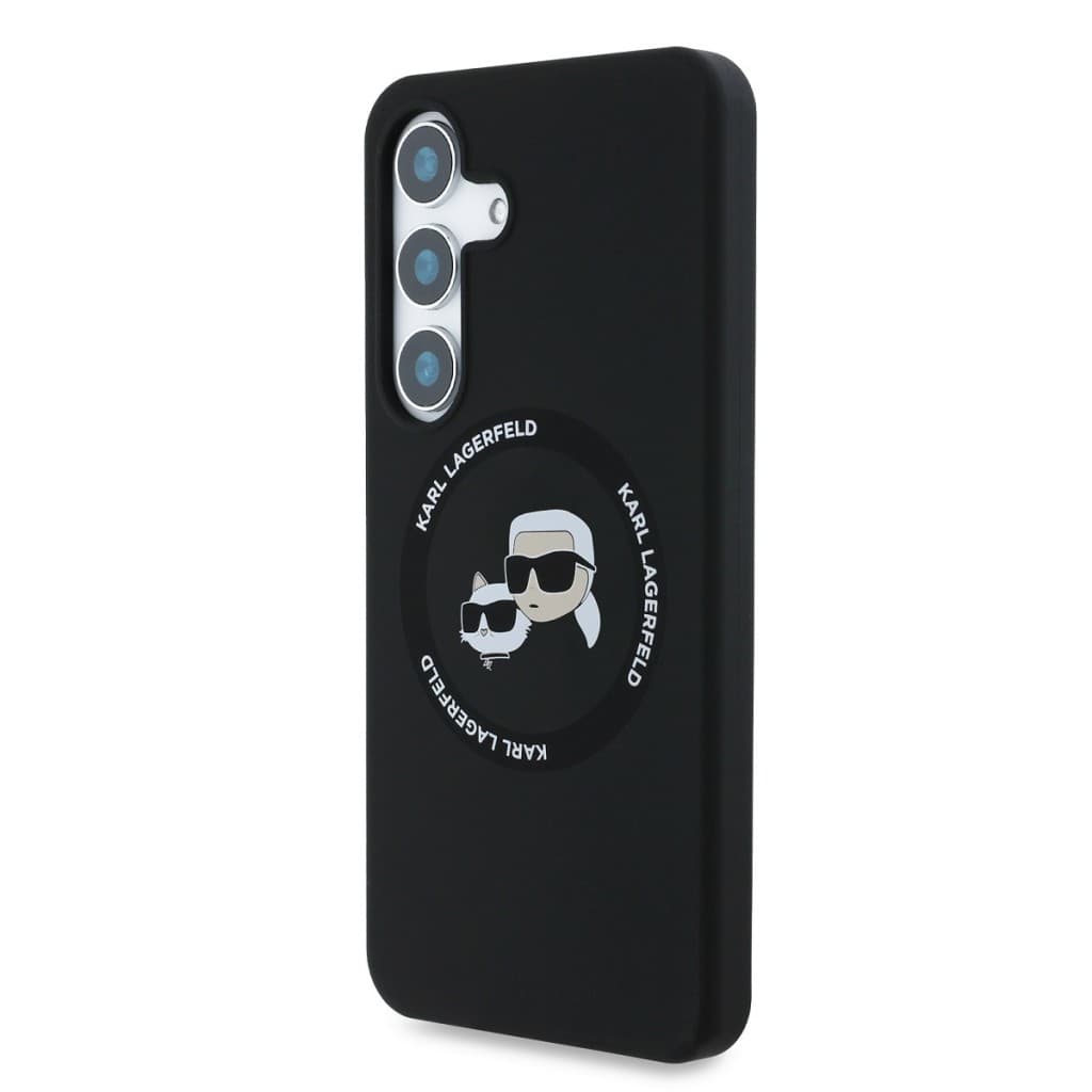 Zadní kryt Karl Lagerfeld Liquid Silicone K&amp;CH Heads MagSafe Zadní Kryt pro Samsung Galaxy S25 Black - náhled 2