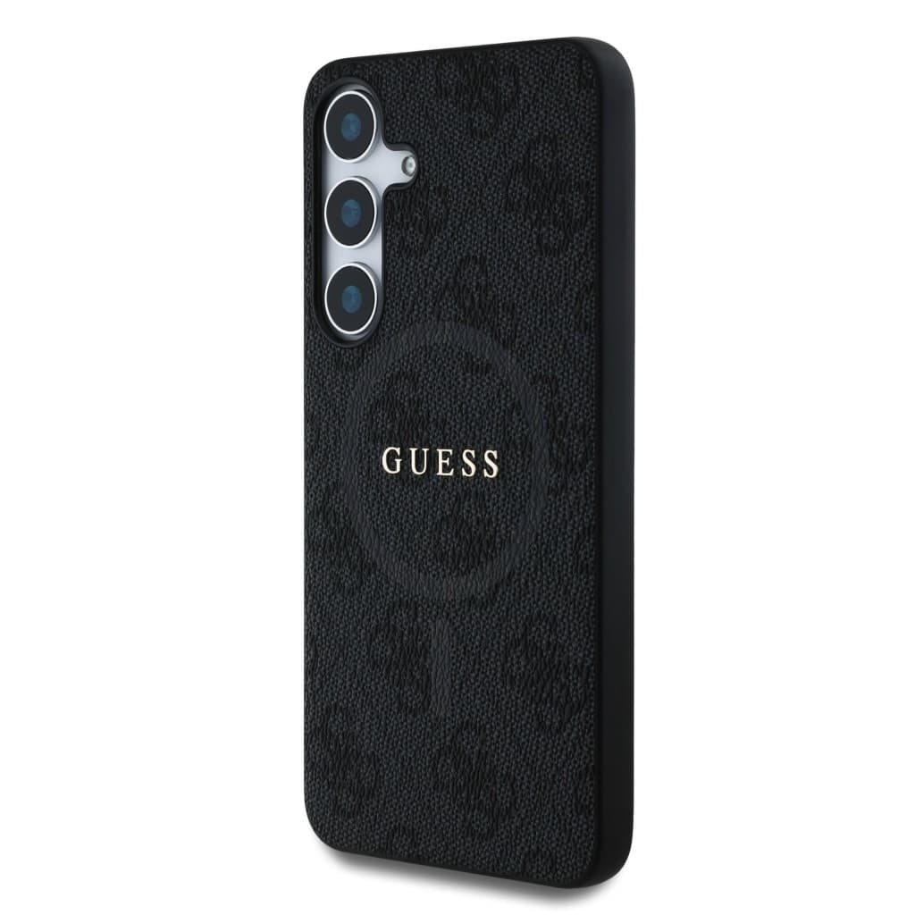 Zadní kryt Guess PU Leather 4G Colored Ring MagSafe pro Samsung Galaxy S25 Black - náhled 2