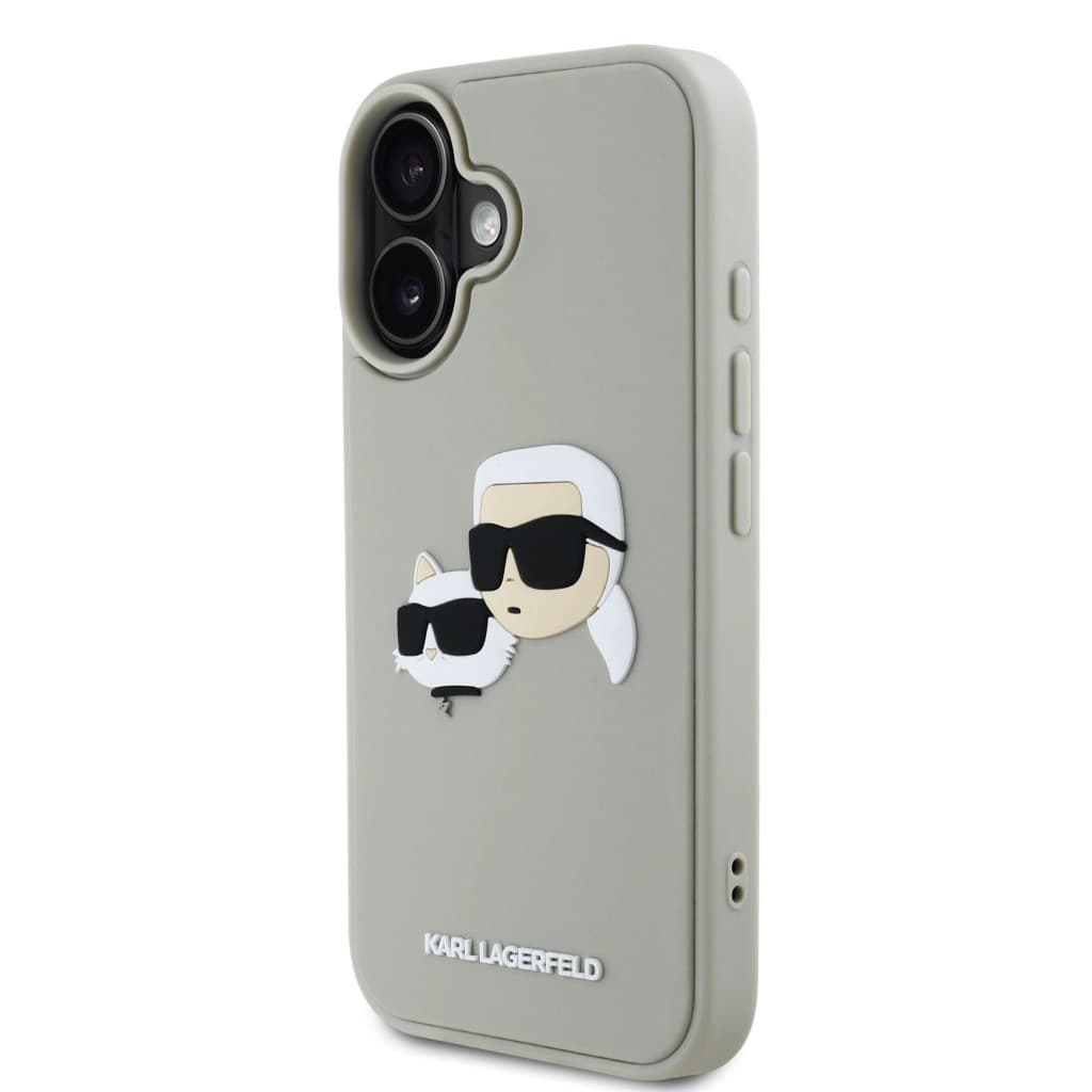 Zadní kryt Karl Lagerfeld 3D Rubber Double Heads pro iPhone 16 Beige - náhled 2