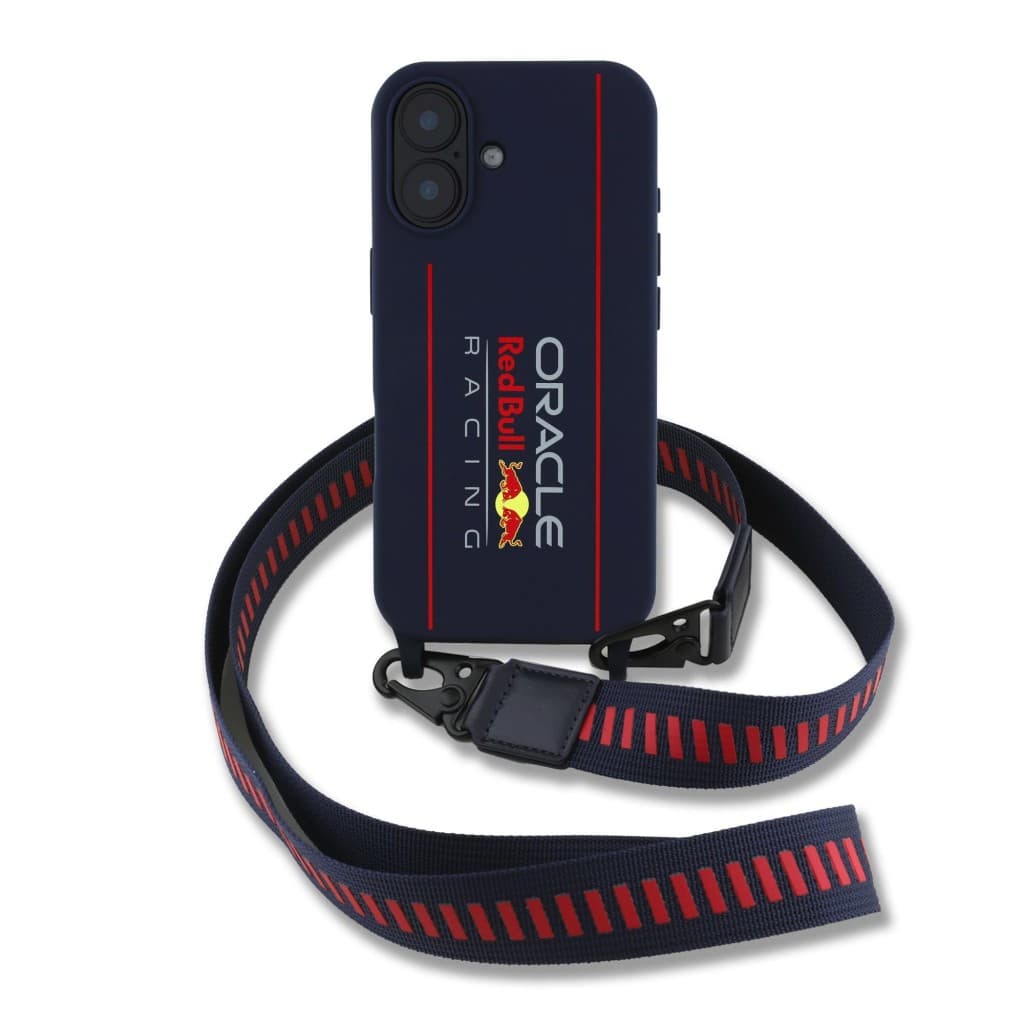 Zadní kryt Red Bull Silicone Vertical Logo MagSafe  + Crossbody Popruh pro iPhone 16 Navy - náhled 2