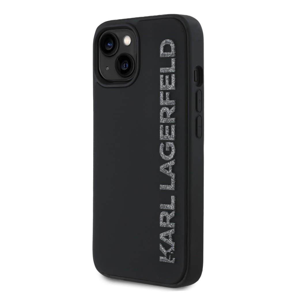 Zadní kryt Karl Lagerfeld 3D Rubber Glitter Logo pro iPhone 15 Black - náhled 2