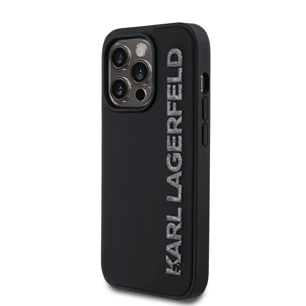 Zadní kryt Karl Lagerfeld 3D Rubber Glitter Logo pro iPhone 13 Pro Black - náhled 2