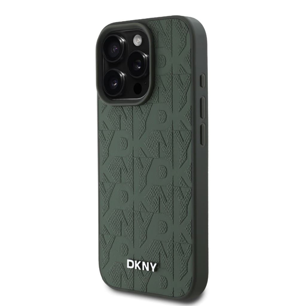 Zadní kryt DKNY PU Leather Grid Pattern Magsafe pro iPhone 16 Pro Green - náhled 2