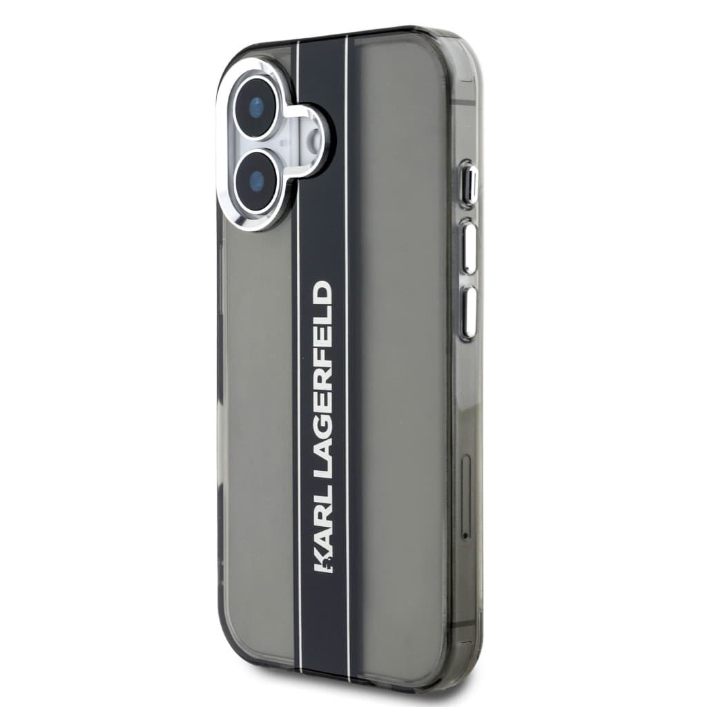 Zadní kryt Karl Lagerfeld IML Stripe Logo pro iPhone 16 Black - náhled 2