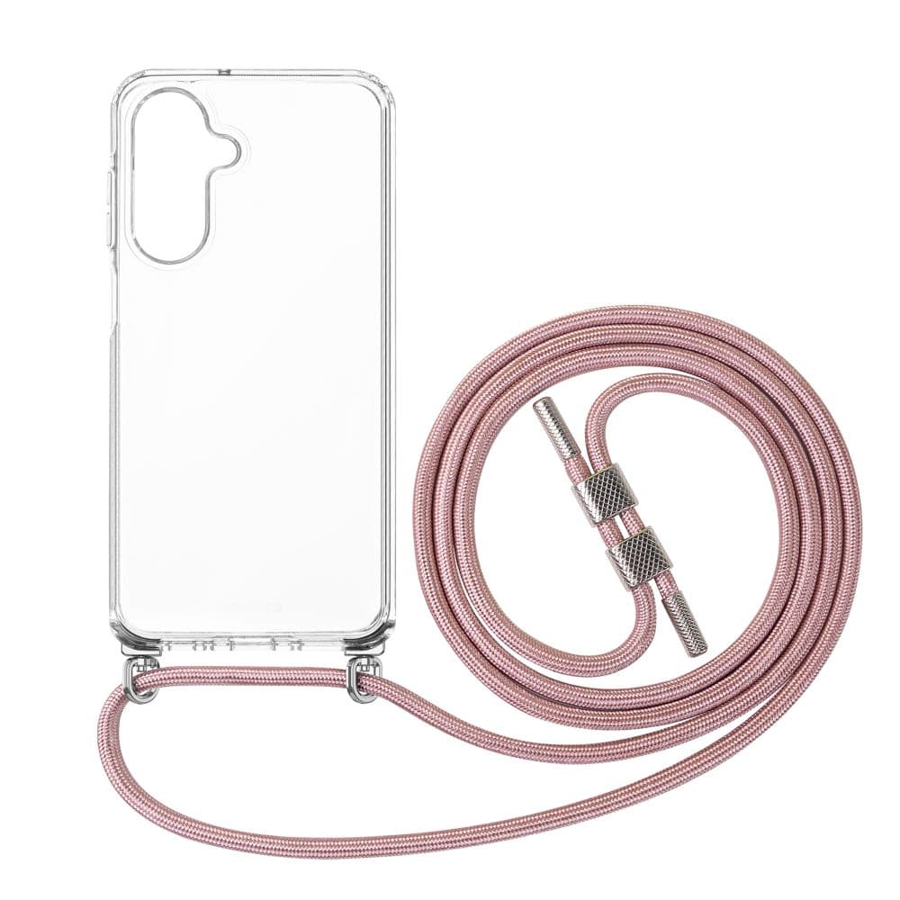 Zadní kryt FIXED Pure Neck s odnímatelnou růžovou šňůrkou na krk pro Samsung Galaxy A26 5G - náhled 2