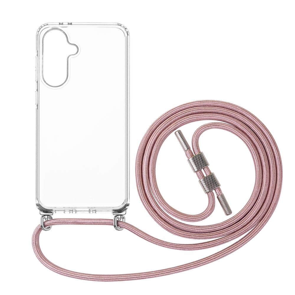 Zadní kryt FIXED Pure Neck s odnímatelnou růžovou šňůrkou na krk pro Samsung Galaxy A36 5G - náhled 2