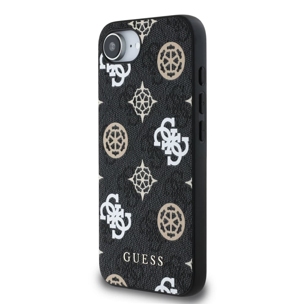 Zadní kryt Guess PU 4G Peony MagSafe pro iPhone 16e Black - náhled 2